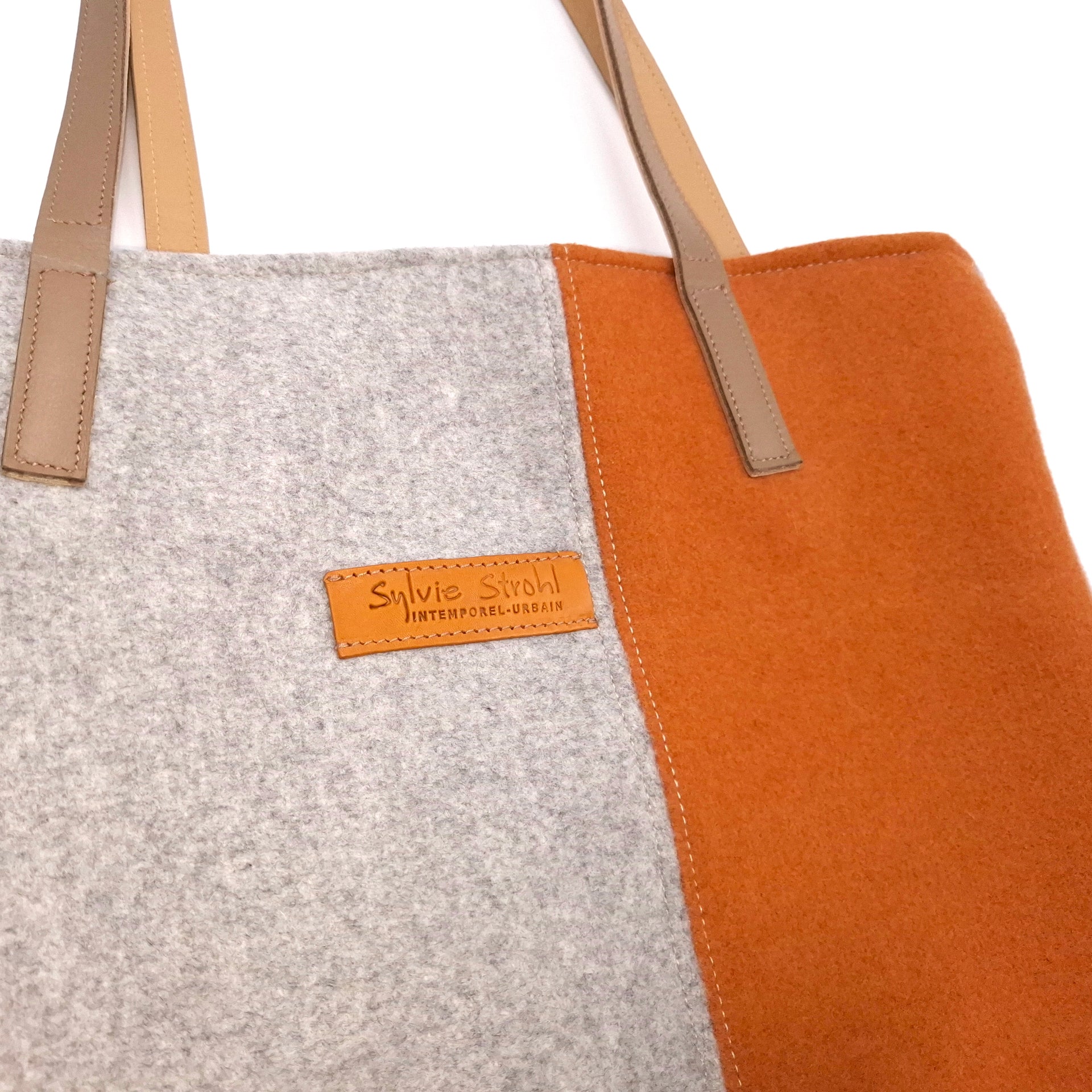 Le TOTE BAG DUO, ORANGE&GRIS