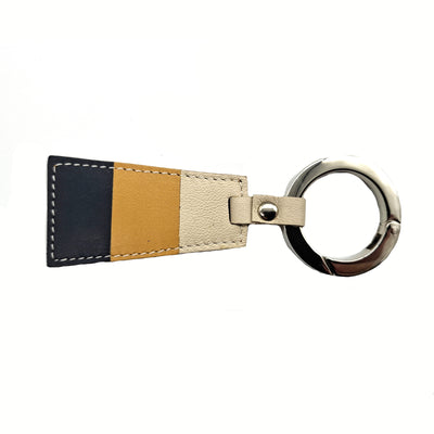 Photographie du produit PORTE-CLÉ  PENNANT N°3, marine , jaune et blanc cassé