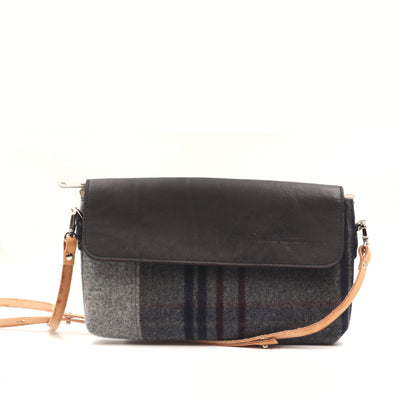 Photographie du produit La sacoche DUO, gris et plaid