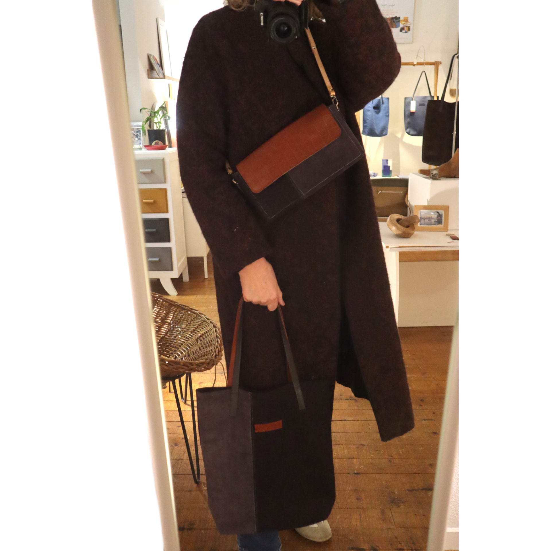 le TOTE BAG DUO,  AUBERGINE