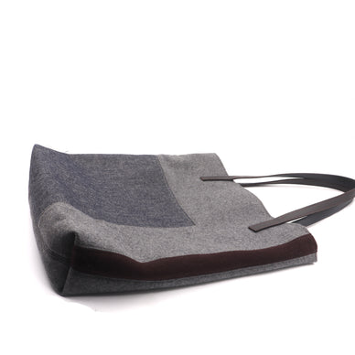 Photographie du produit LE TOTE BAG DUO, gris et plaid