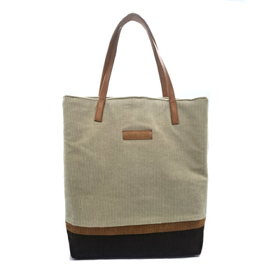 Photographie du produit TOTE BAG VELOURS, tricolore Beige, Prune et Roux