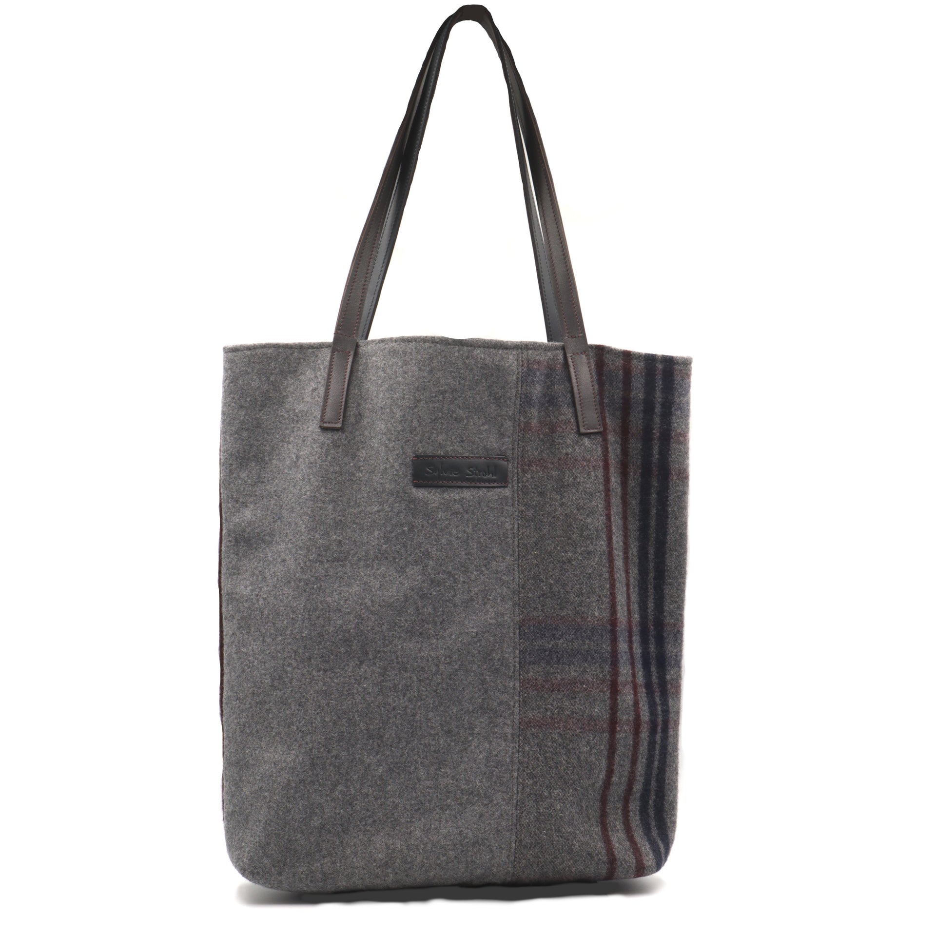 LE TOTE BAG DUO, gris et plaid