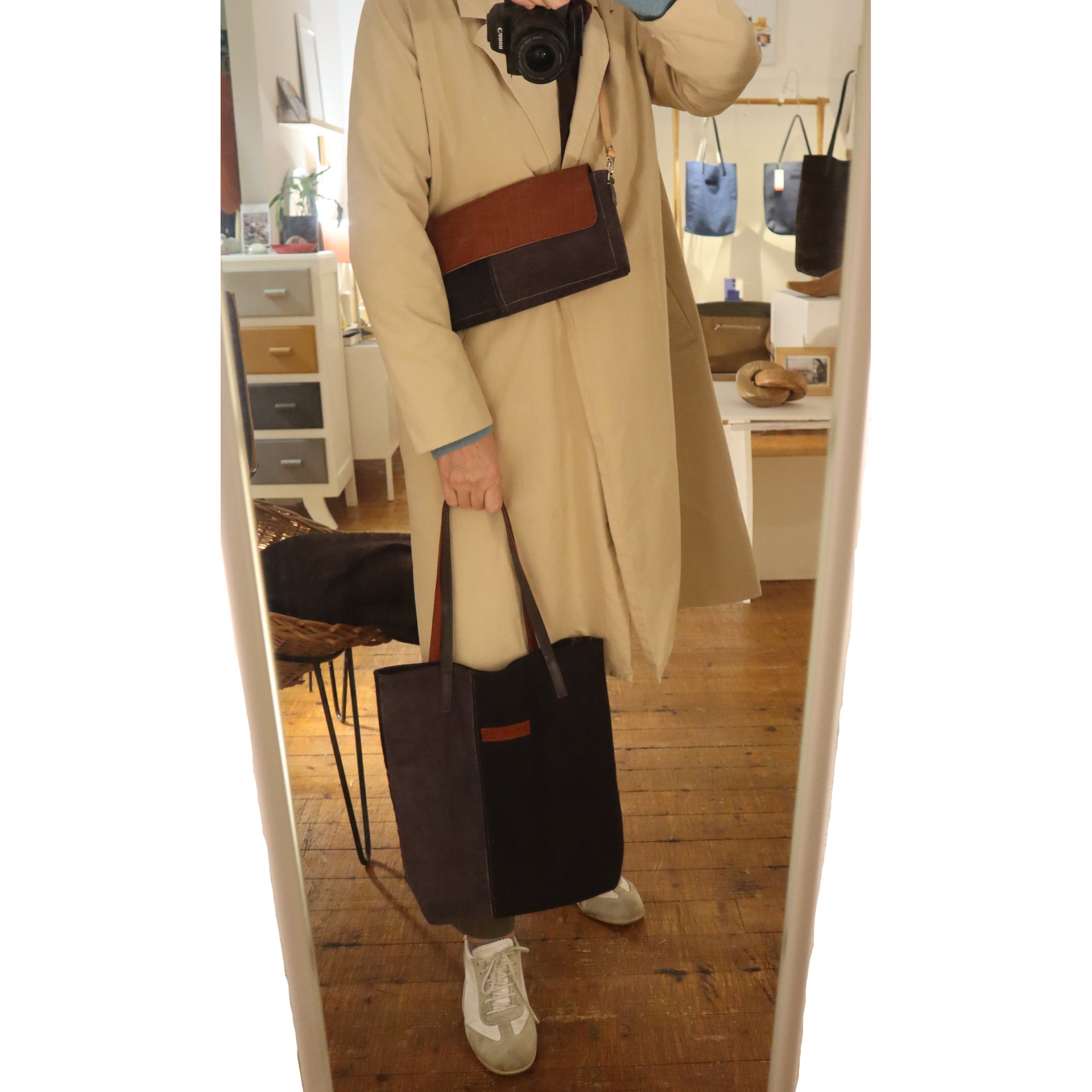 le TOTE BAG DUO,  AUBERGINE