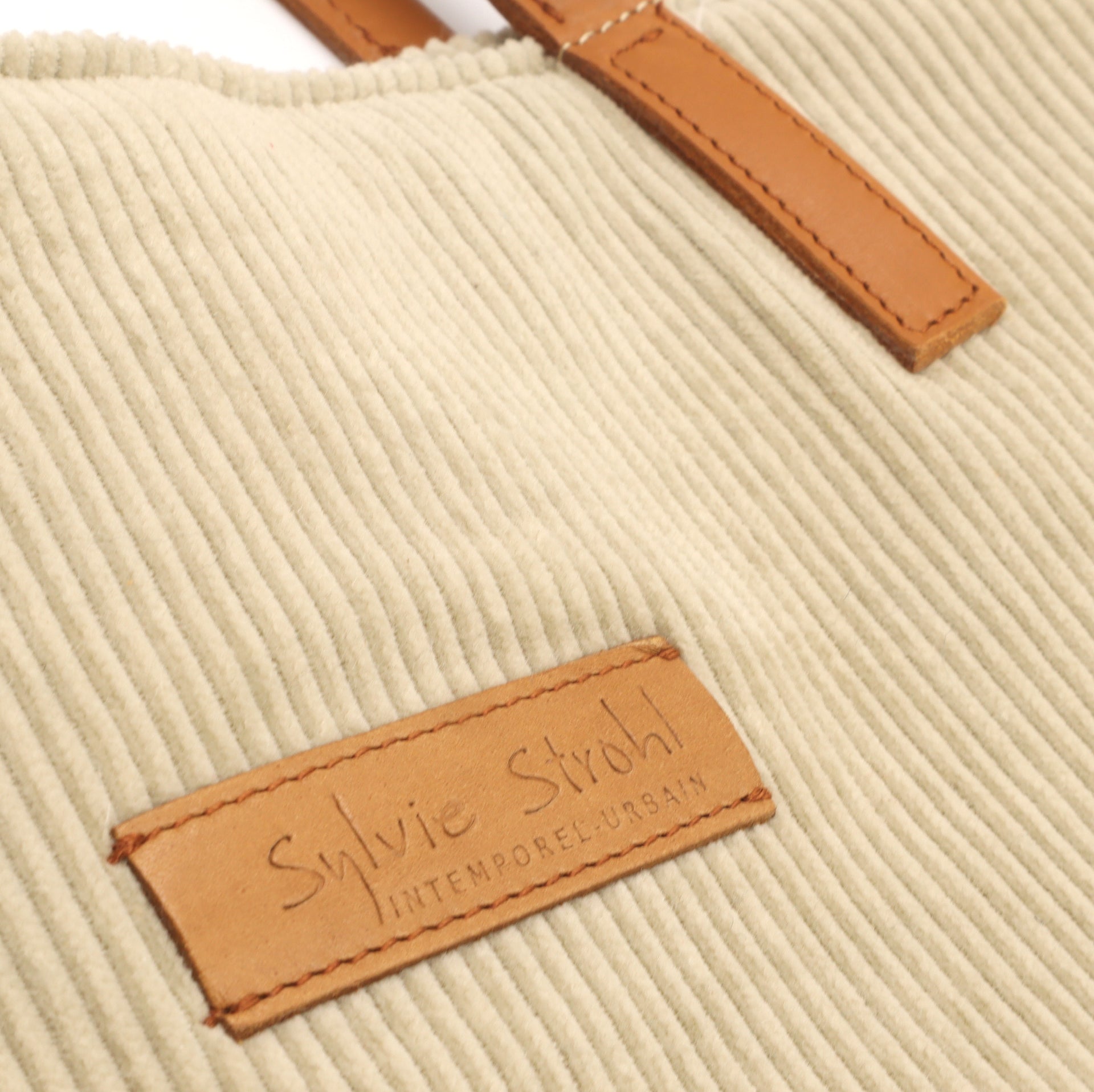 TOTE BAG VELOURS, tricolore Beige, Prune et Roux