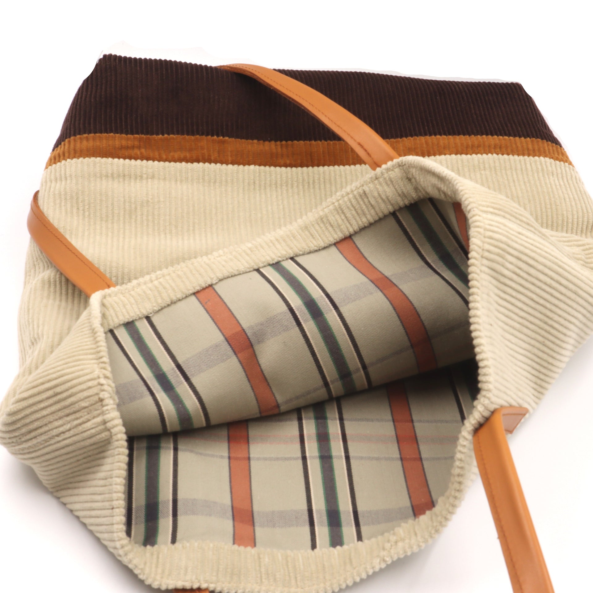 TOTE BAG VELOURS, tricolore Beige, Prune et Roux