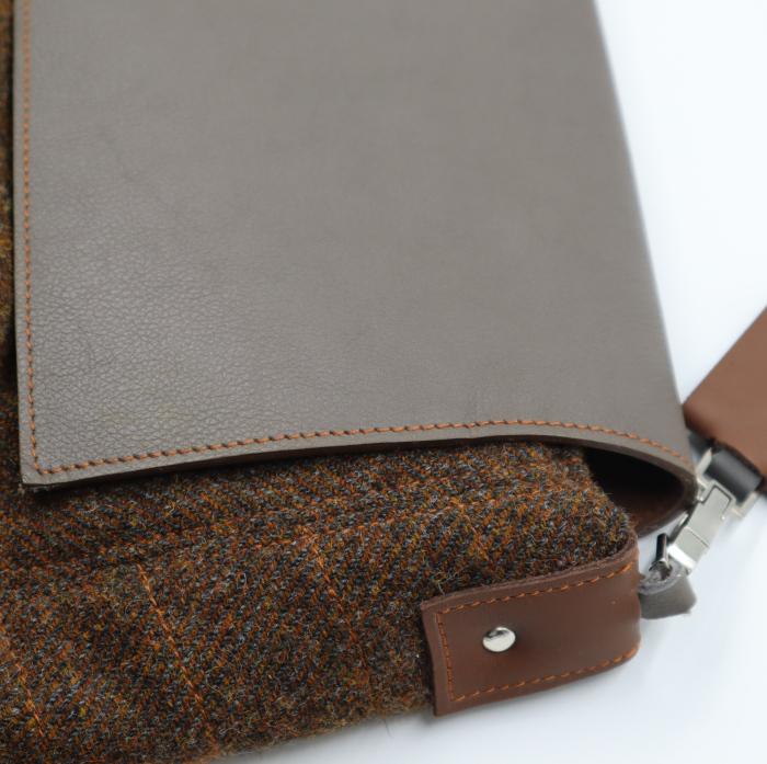 SAC BESACE TWEED et CUIR DETAIL