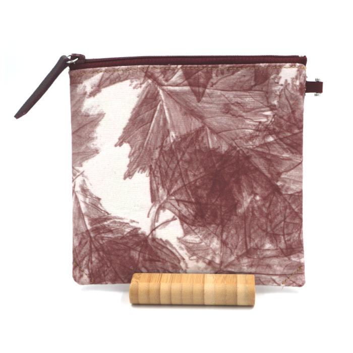 POCHETTE CARRE MOTIF FEUILLES DE VIGNES FACE