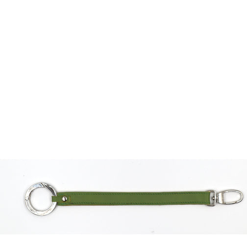 Port-clé bande en cuir vert anis avec un anneau d'accrochage