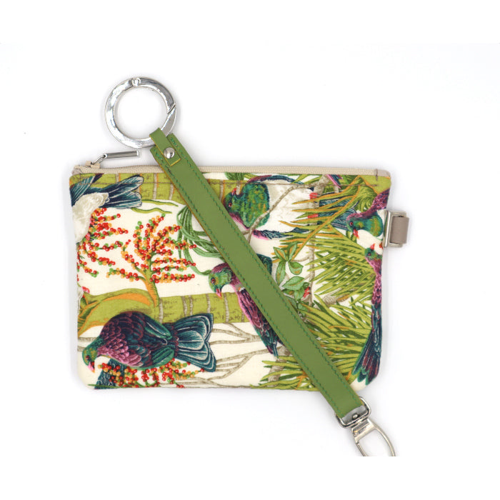 Assortiment d'un porte-clé bande vert anis avec une pochette