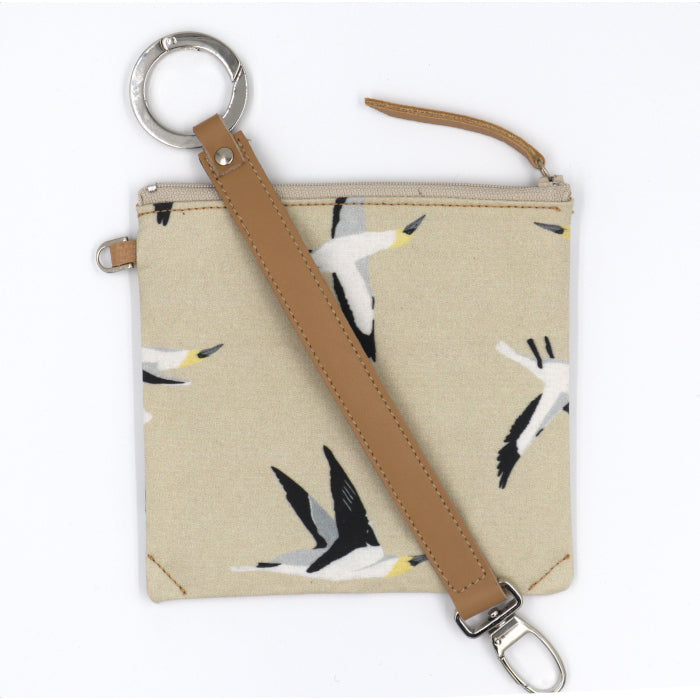 Porte-clé bande  Cuir Beige lisse