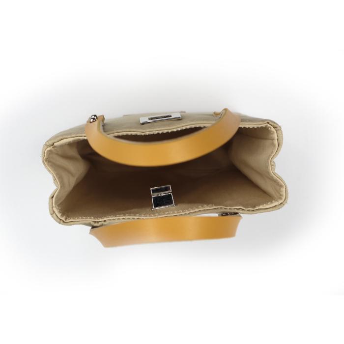 PETIT SAC A MAIN RECTANGULAIRE BEIGE DESSUS